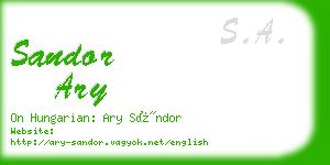 sandor ary business card